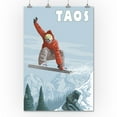 thumbnail image 2 of Taos, New Mexico, Jumping Snowboarder (36x54 Giclee Gallery Art Print, Vivid Textured Wall Decor), 2 of 3