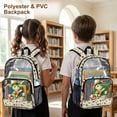 thumbnail image 3 of Xoenoiee Dinosaur Book Pencil Print Clear Backpack foy Boys Heavy Duty PVC See Through Transparent Bookbag for Kids Teens, Large Capacity Daypack with Adjustable Padded Straps for Stadium Events, 3 of 7