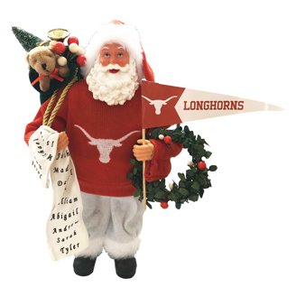 Texas A&M College Santa Figurine - 12 Inch Hand Painted Christmas Decor, Team Spirit