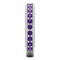 thumbnail image 4 of 1.44 ctw Wedding Band for Women - 14K White Gold Natural Amethyst Stackable Eternity Ring, 4 of 6