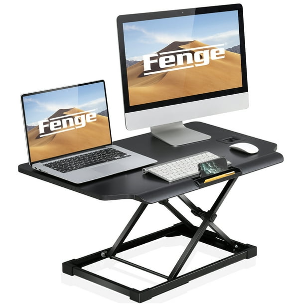Product title herchr stable height adjustable adjustable height laptop table computer study desk trolley sofa bed stand wheels. fenge standing desk converter sit to stand up desk adjustable desk desktop workstation sd208003mb t