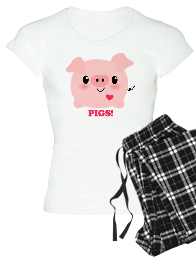 Cotton PJs/Pyjamas Heather Grey CafePress Kawaii I Love Pigs Womens Nightshirt Soft Long Pajama Shirt 