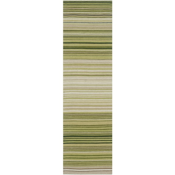 SAFAVIEH Marbella Summer Striped Runner Rug, Green, 2'3" x 8'