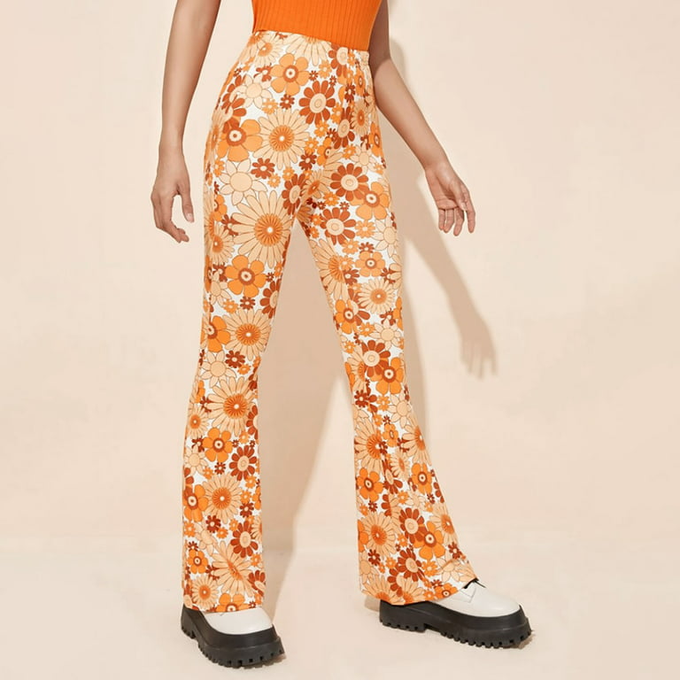 YWDJ Bell Bottom Pants for Women 70s High Waist High Rise Flared Bell  Bottom Casual Summer Printed Long Pant Pants A Popular Choice for Everyday  Wear