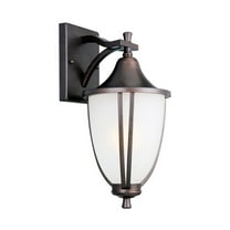 Design House 517797 Ironwood Traditional 1-Light Outdoor/Indoor Wall Light with Clear Glass for Porch Entryway Patio, Brushed Bronze