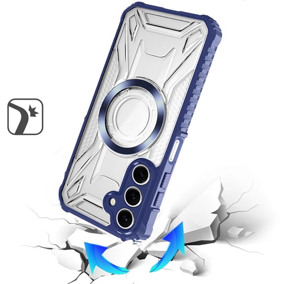 XPM for Samsung Galaxy A17 5G Phone Case, MagSafe Compatible Pattern Clear Transparent Rugged Hybrid Magnetic TPU Shockproof Armor Cover for Galaxy A17 (Blue)