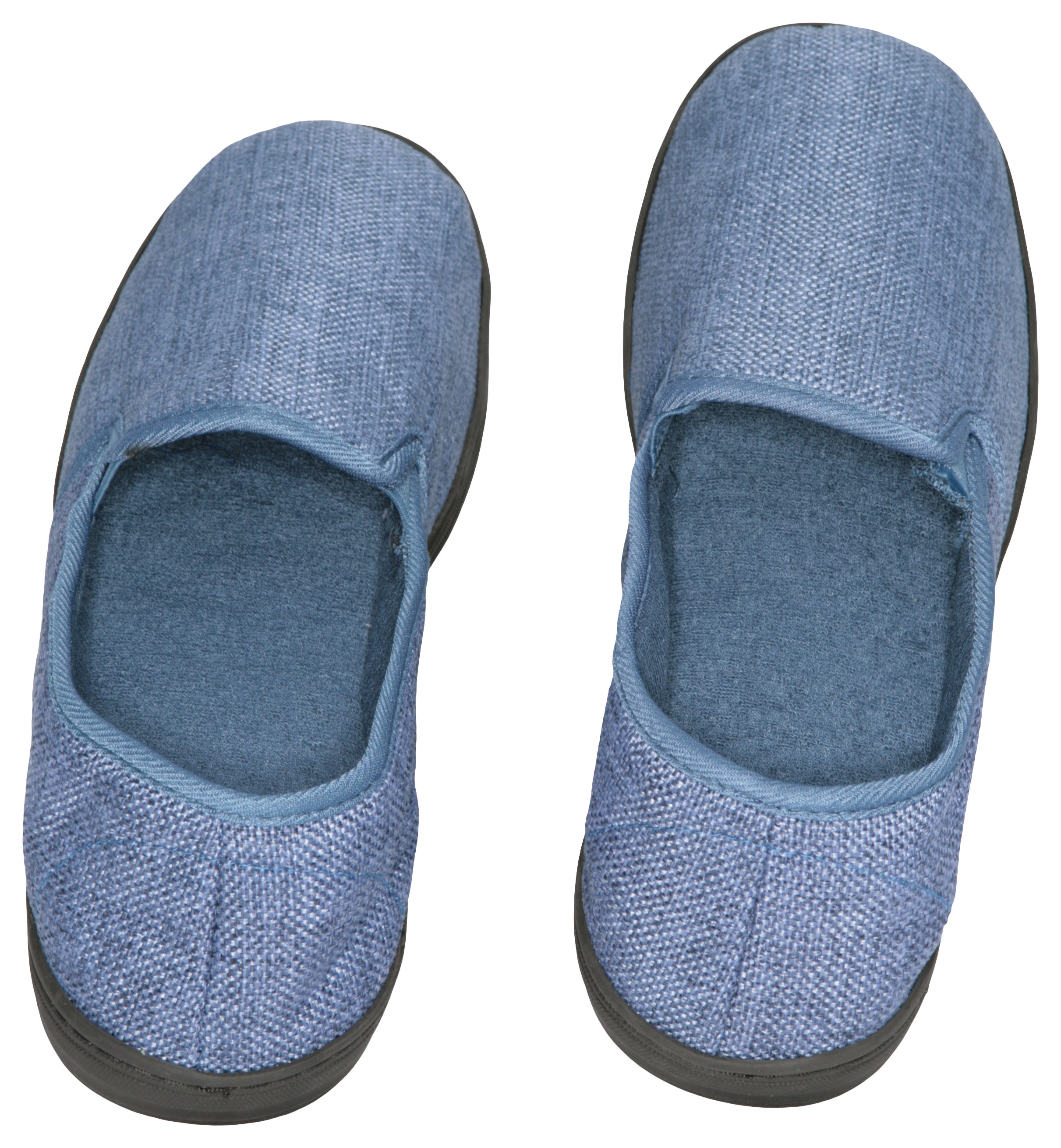 Deluxe Comfort Men's Memory Foam Slipper, Size 9-10 – Soft Linen 120D SBR Insole and Rubber Outsole – Pure Suede Shoes – Non-Marking Sole – Men's Slippers, Blue - image 4 of 5