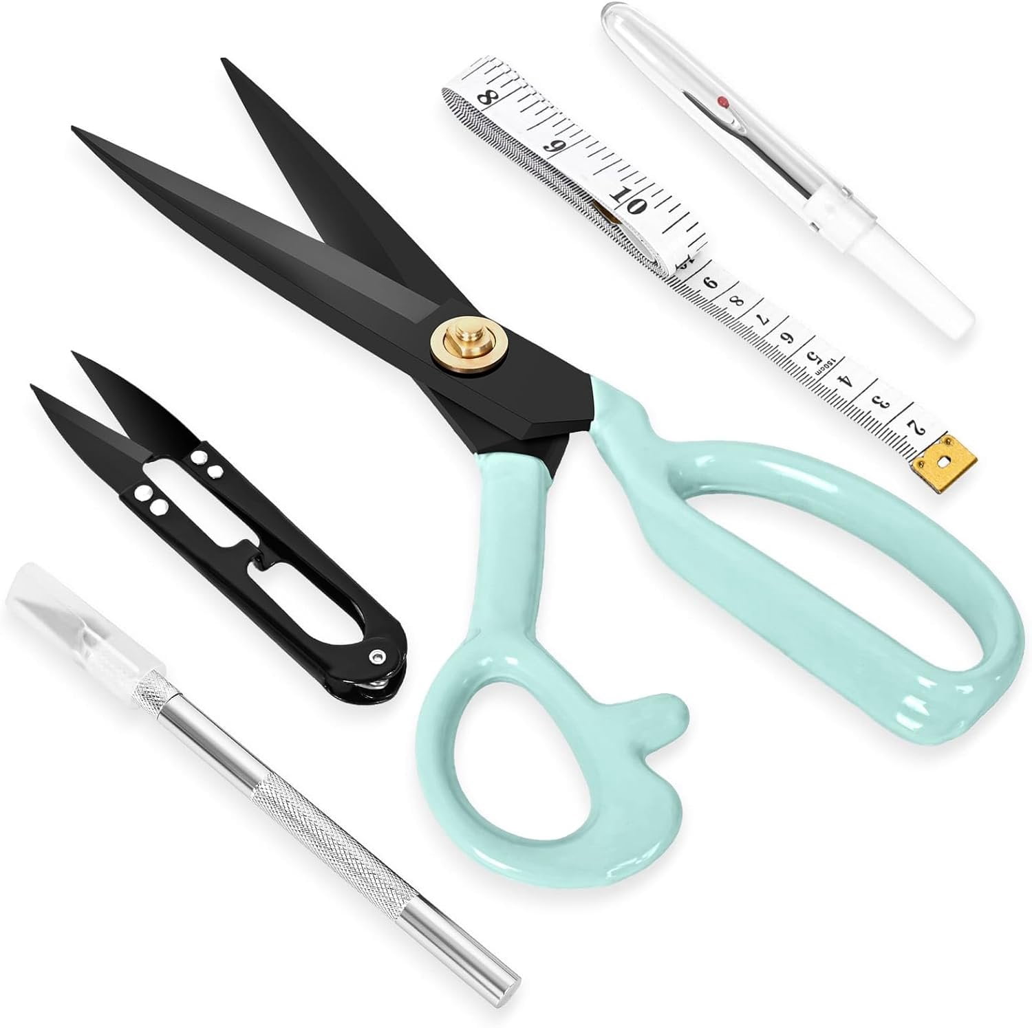 Professional Tailor  Heavy Duty - Multi-Purpose Sewing Fabric  for Leather  Industrial  Shears  Office Arts, and Crafts (9 Inch) Green