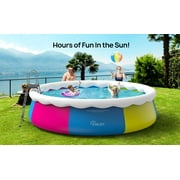 18ft*48in Round Inflatable Top Swimming Pools, Party Size Easy Set Above Ground Pools with Filter Pump, Maximum Capacity of 5596 Gallons, Bule