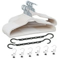 thumbnail image 3 of VECELO 50 Pack Heavy Duty Plastic Hangers, 360º Swivel Hook Coat Hangers, Non-Slip, Space-Saving, White, 3 of 7