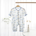 thumbnail image 3 of Paiwinds Summer Baby Boy Girl Romper Crew Neck Short Sleeve Snap Closure Casual Coverall Regular Fit Knit One-Piece Jumpsuit Outfit for Infants Newborns, 3 of 9
