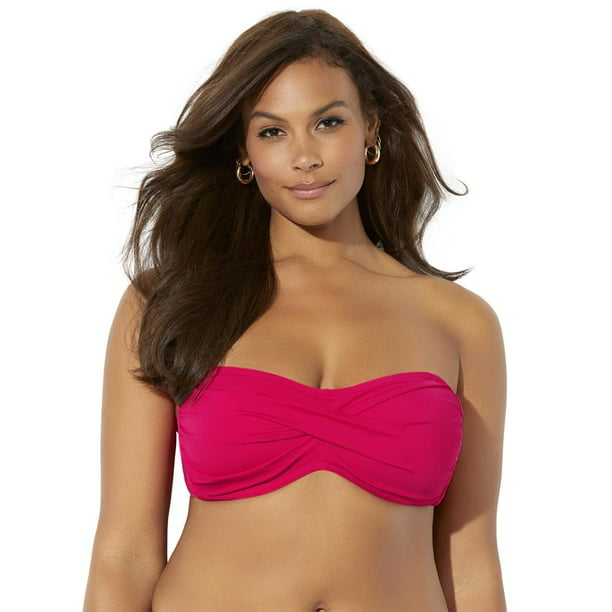 For Women's Size Valentine Ruched Bandeau Top 16 Pink - Walmart.com