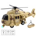 thumbnail image 4 of Vokodo Military Helicopter 11 With Lights Sounds Push And Go Includes Rescue Basket Durable Toy Friction Power Kids Army Soldier Chopper Pretend Play Truck Great Gift For Children Boys Girls Toddlers, 4 of 7