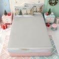 thumbnail image 4 of Erosebridal Winter Village Zipper Twin Comforter Sets with Fitted Sheet and 2 Pillowcases,Cozy Christmas Scene Zipper Bedding Set,Light Gray Reversible,4 Pieces, 4 of 7