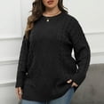 thumbnail image 2 of AGWOLF Cable Knit Sweaters for Women Plus Size Crewneck Pullover Tops Long Sleeve Chunky Jumpers Soft Cozy Warm Sweater XXXL, 2 of 7