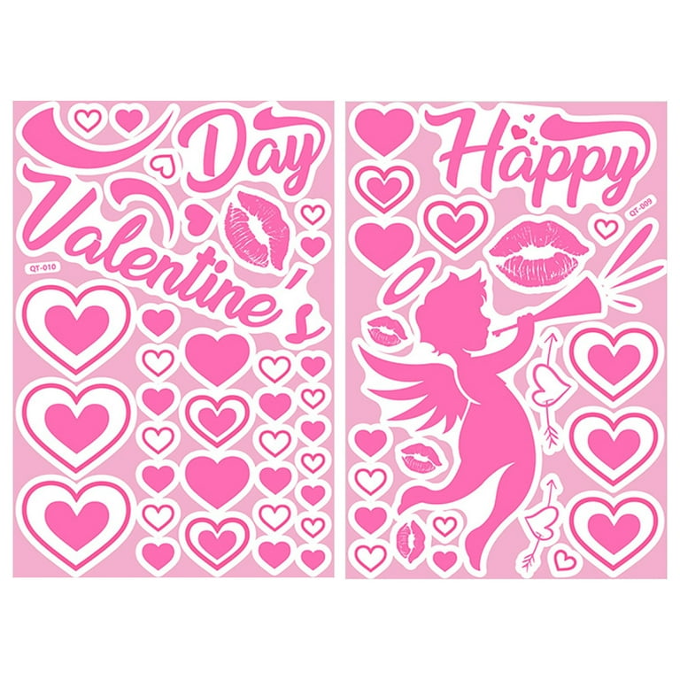 Tarmeek Valentines Day Decorations - Love Heart Luminous Glowing Decoration  Pink Luminous Sticker 20x30cm for Home Wedding Anniversary Birthday Party  Decor Valentines Day Gifts for Women 
