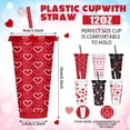 thumbnail image 2 of 12 Pack Valentines Day Coffee Cups Mugs Gift Bulk for Teachers Women 24 oz Thank You Reusable Plastic Cups with Straws and Lids Galentine's Day Gifts Tumbler for Hot and Cold Drinks(Heart), 2 of 4