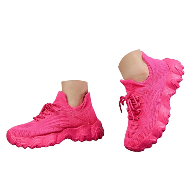 Dakaela Chaussures de Marche pour Femmes à Enfiler Espadrilles de Course Tennis 2025 Mode Décontractée Chaussures pour Femmes Rose 8