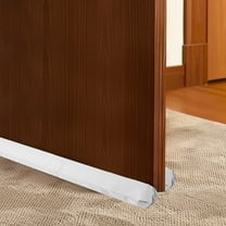 Large Door Draft Stopper, 36 Inch Under Door Draft Noise Blocker, Draft Guard for Bottom of Doors， Adjustable Twin Door Sweep Draft Seal Window Sealer, White