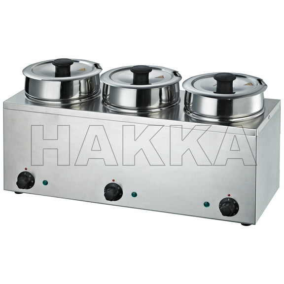 Hakka Commercial Countertop Food Warmer/ Buffet soup pot (3.5Lx3)