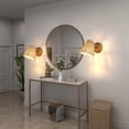 thumbnail image 5 of Aplique de pared de ratán retro tejido a mano, ideal para el hogar, loft, sala de estar, mesita de noche, lámpara de pared LED., 5 of 5