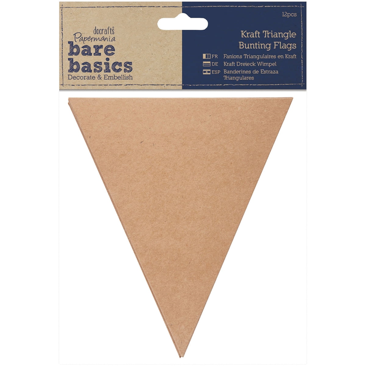 Papermania Bare Basics Kraft Small Triangle Buntings Table Favours Decorations 