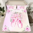 thumbnail image 2 of jejeloiu Ballet Girl Full Size Sheets,Pink Flower Floral Bed Sheets,Romantic Theme Sheet Sets For Girls,Super Cozy Room Decor,4 Pieces, 2 of 7