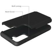 Samsung Galaxy S21 Plus (6.7) Case Textured Hybrid Shockproof Rugged Hard Plastic & Soft Silicone TPU Protective ,Xpm Phone Cover for Galaxy S21+ Plus - Black