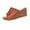 Brown, variant on LOVZFMLL Wedge Sandals for Women Chunky High Heels Summer Casual Slip on Open Toe Slides for Outdoor Beach Vocation Green 9