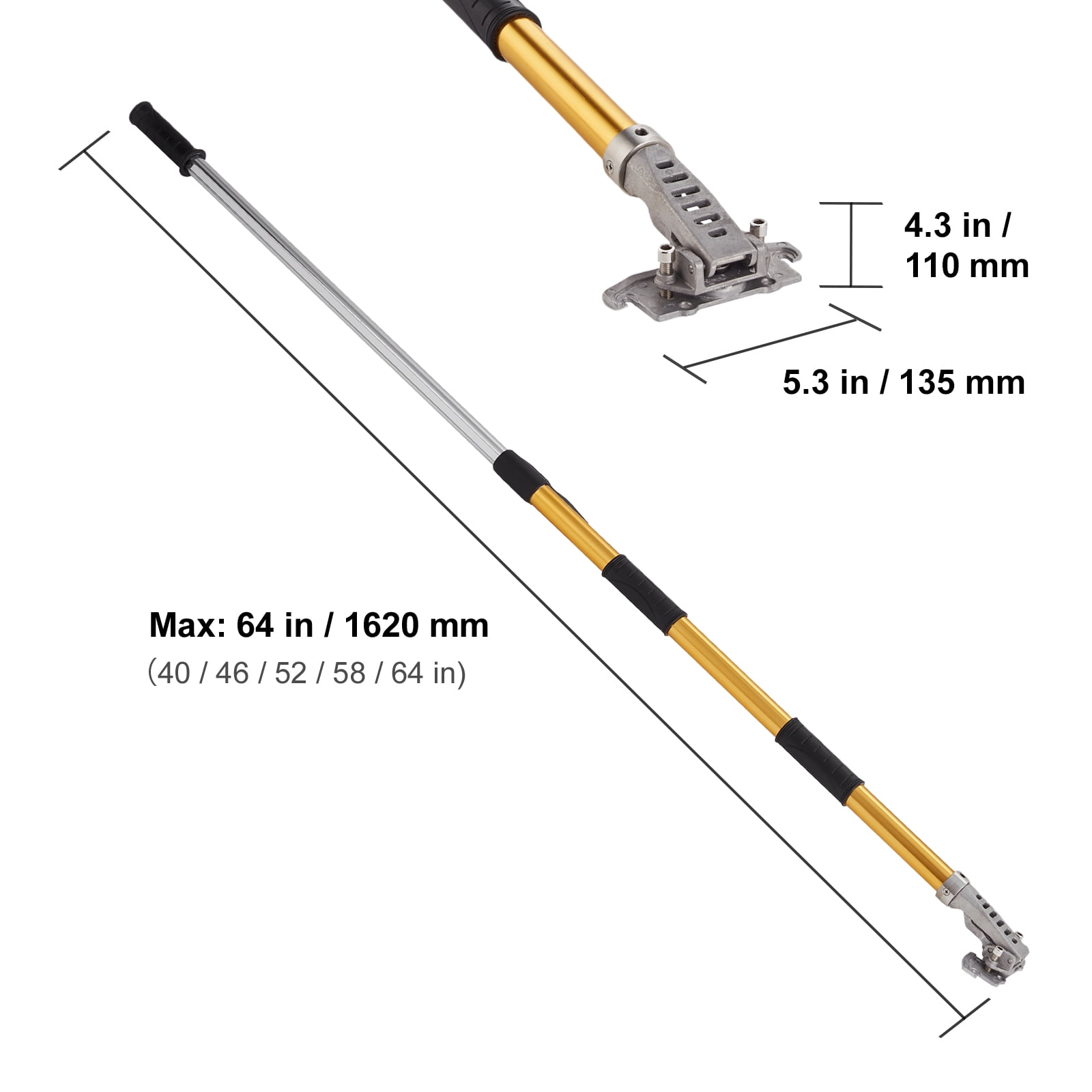 BENTISM Drywall Flat Box Handle Flat Finishing Handle 40''-64'' Extendable Paint