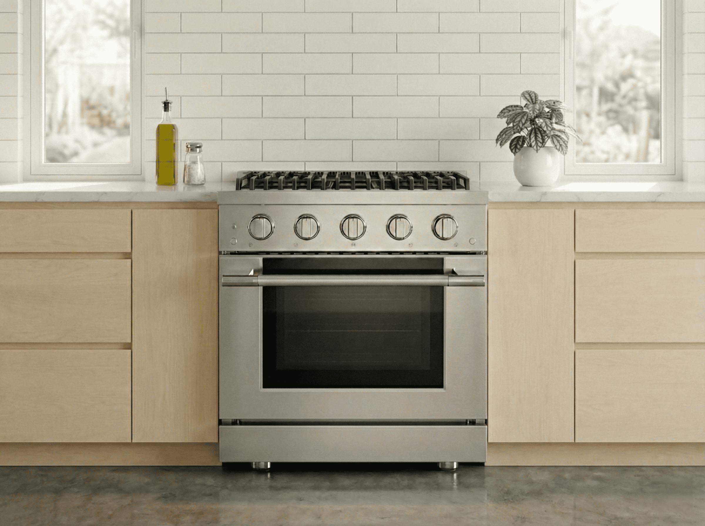 HausPro 30 in. 4 Burners (20,000 BTU) Freestanding Dual Fuel Range in Stainless Steel with Convection Oven Silver
