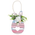 thumbnail image 1 of Easter Themed Wood Hanging Sign Easter Party Front Door Fake Flower Bunny Plaque, 1 of 7