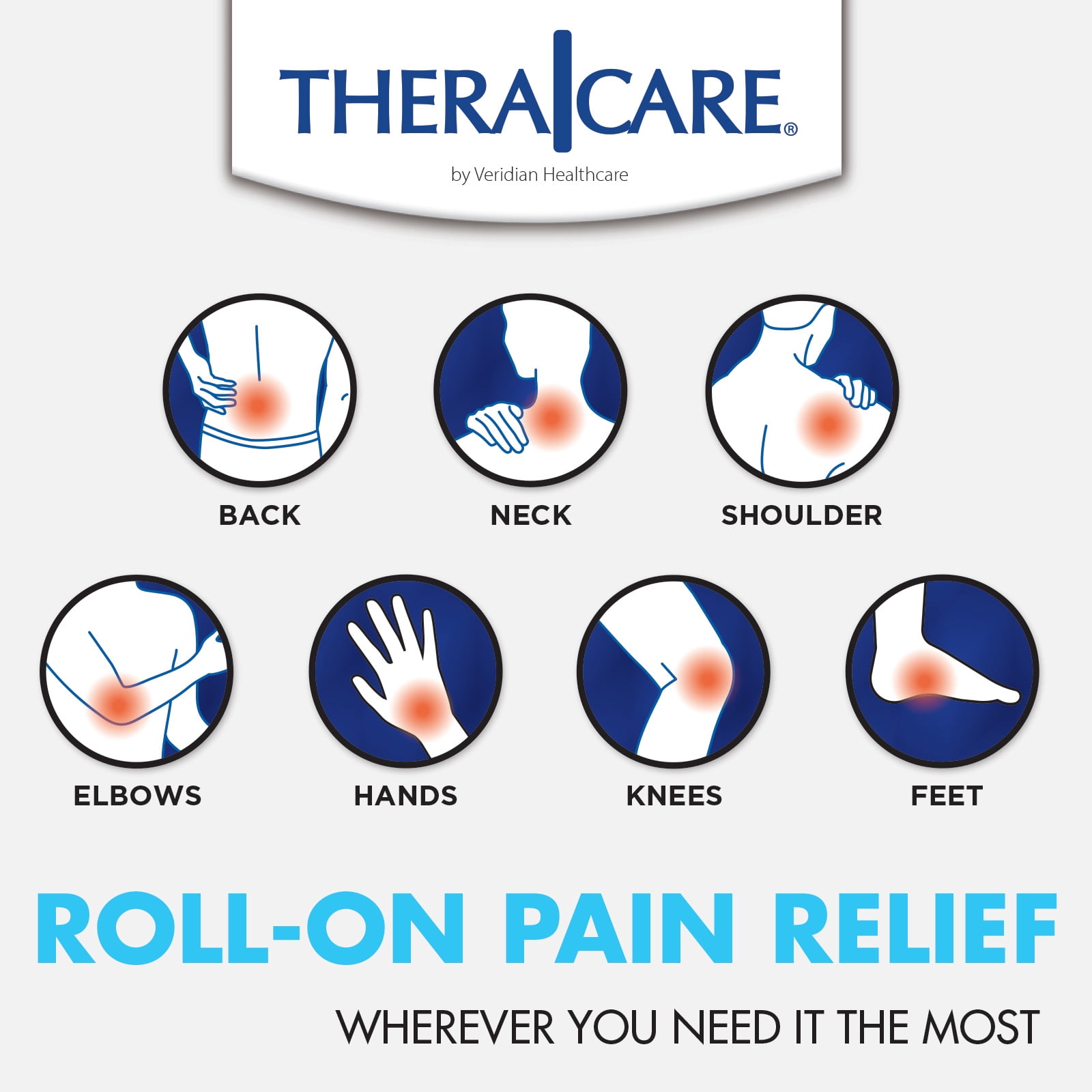 TheraCare 16% Menthol Roll-On | Cold Hot Sensation | Pain Relief Liquid | 2.5 oz. 73 mL | Non-Greasy Formula | Immediate Penetrating Action | Topical Analgesic