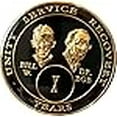 thumbnail image 3 of 10 Year AA Medallion Black Gold Plated Tri-Plate Founders Bill & Bob Chip, 3 of 4