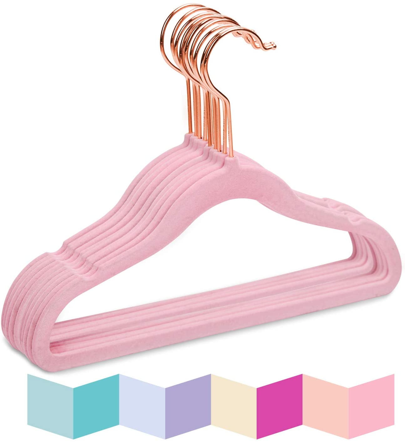 HTAIGUO Premium Kids Velvet Hangers Pack of 50 with CopperRose Gold  HooksSpace Saving Ultra ThinNon Slip Baby Hangers for Childrens Skirt  Dress PantsClothes Hangers by Pink  Walmart Canada