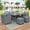 Gray, variant on 6 Pieces Patio Dining Set, Sectional Outdoor Furniture Sets, Gray Wicker Dining Table and Chairs Set, Porch Backyard Garden Sectional Sofa Seating Set