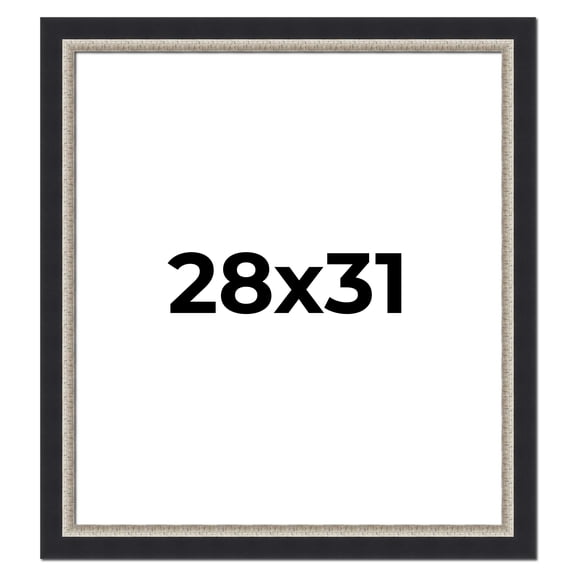 28x31 Frame Black Real Wood Picture Frame Width 2.25 Inches | Interior Frame Depth 0.5 Inches |