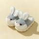 thumbnail image 1 of Pantuflas de peluche con forma de conejo, bonitas y esponjosas pantuflas para otoño-invierno (Gris 40-41), 1 of 6