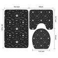 thumbnail image 3 of Black White Gothic Moon Flower Leaf Pattern Bathroom Rugs Sets 3 Piece,Toilet Cover Set,Absorbent Non Slip Bathroom Mats Sets with U-Shaped Contour Rug Toilet Rug Set, 3 of 5