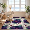 thumbnail image 3 of Design&I 5'x7' Washable Area Rug Sleek Flatweave Pet Friendly & Non-Slip Vinyl Music Mosaic Vibrant Abstract Splatter Paint Record Retro Refined for Small Living Room, Bedroom, 3 of 7