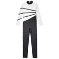 thumbnail image 5 of Jowowha Kids Girls Long Sleeve Unitard Gymnastics Leotards Dance Ballet Athletic Jumpsuits Activewear White 10, 5 of 7