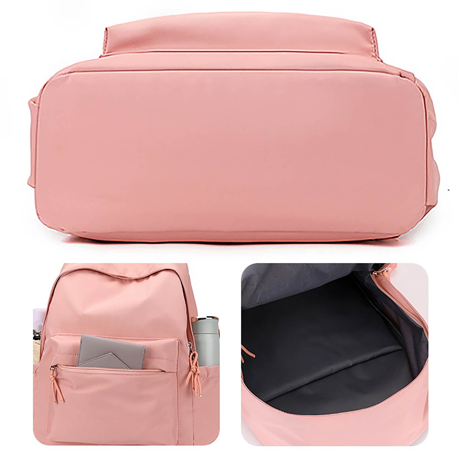 Modstep 3pcs Schoolbags and Insulated Lunch Bag for Students Women Medium Computer Backpack and Zipper Pocket Set for Gift Pink
