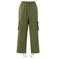thumbnail image 5 of Godokuleh Mens Casual Joggers Pants Hiking Drawstring Chino Cargo Pants Straight Leg Pants Green M, 5 of 7