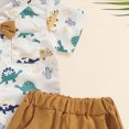 thumbnail image 4 of Kaprioy Baby Boy Outfit Toddler Baby Boy Clothes Summer Shorts Sets Short Sleeve Dinosaurs Shirt Top + Shorts Set Outfits Set Bow Tie Gentleman Suit, 4 of 6