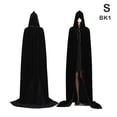 thumbnail image 2 of Medieval Vampire Velvet Hooded Cloak Long Robe Witch Capes Halloween Costume _sc zhangyuxiang LED, 2 of 2