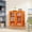 Orange, variant on Modren Metal Storage Cabinet with Mesh Doors Design and Adjustable Shelves, Liquor Cabinet For Living Room, Dining Room, Kitchen, Bar, Salon, Easy to Clean, Built To Last, Orange