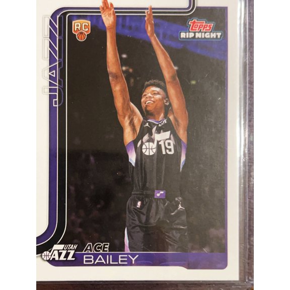 2025 Topps Rip Night Ace Bailey #BK25 RC Utah Jazz Basketball Card Utah Jazz NBA Basketball Trading Card