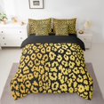 thumbnail image 2 of Manfei Abstract Cheetah Pattern Twin Bedding Sets 7-Piece,Leopard Print Bedding Comforter Set,Gold Black Sheet Sets For Child,Super Cozy Room Decor,Reversible, 2 of 8