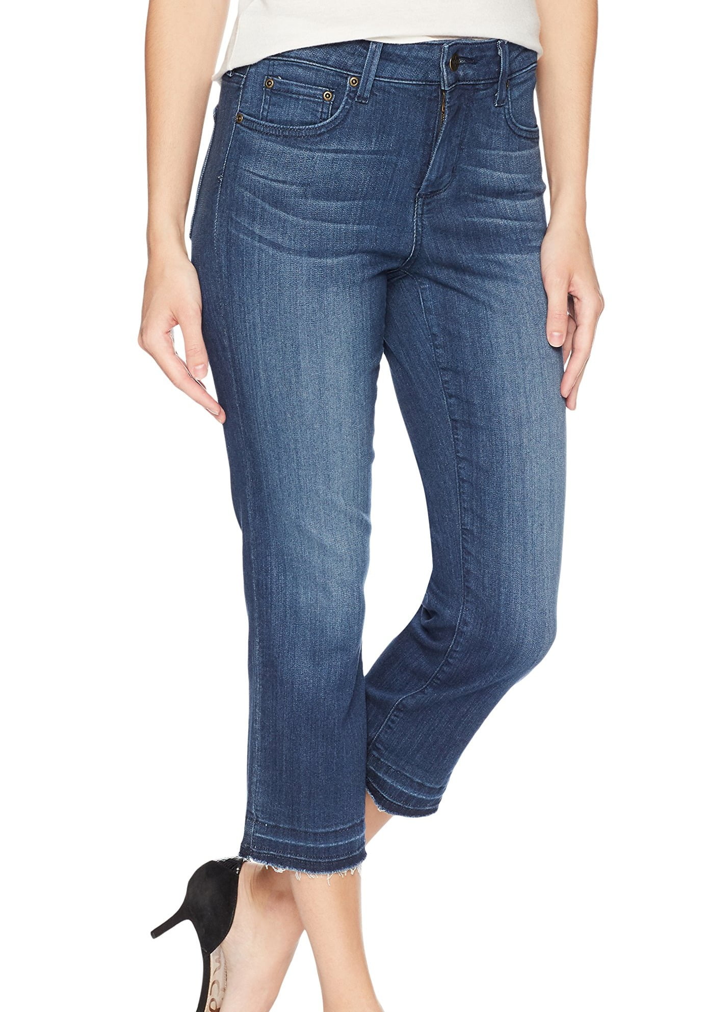 NYDJ Jeans - Dark Womens Super Stretch Capri Cut Off Jeans 14 - Walmart.com