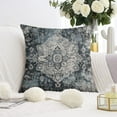thumbnail image 5 of Navy Blue Ethnic Boho Throw Pillow Covers 18 X 18 Inch, Set Of 4, Linen Study Sofa Cushion Cover Indoor Living Room Home Decor, 5 of 7